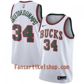 NBA Milwaukee Bucks Trikot Giannis Antetokounm 34 Nike 2017-18 Hardwood Classics Weiß Swingman - Herren